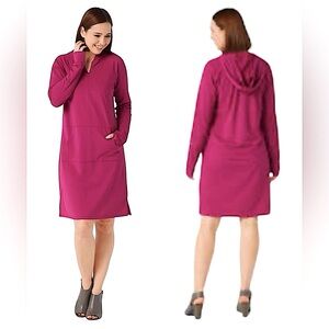 NWT AMBERNOON II UV Protection 50 Fuchsia Hooded Dress Sz L